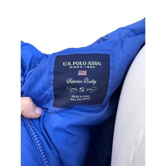 US Polo Association Puffer Cobalt Blue Jacket Size S - Picture 6 of 8
